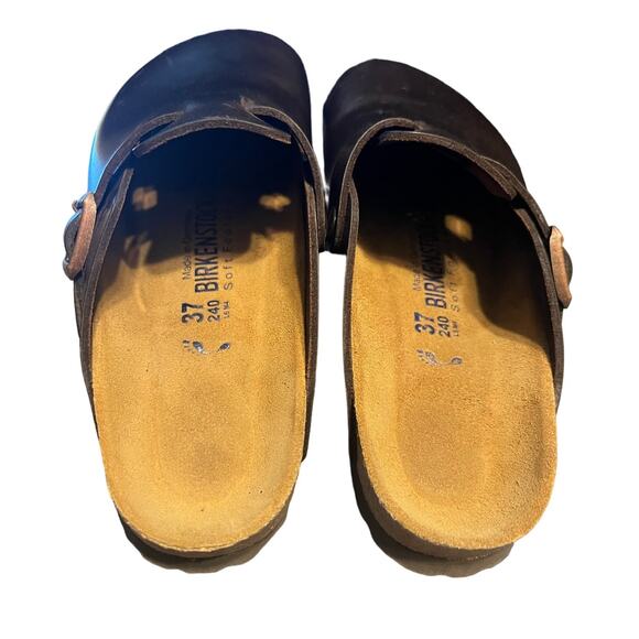 Birkenstock Boston Chocolate Brown Leather Clog Size 37 - Picture 3 of 7